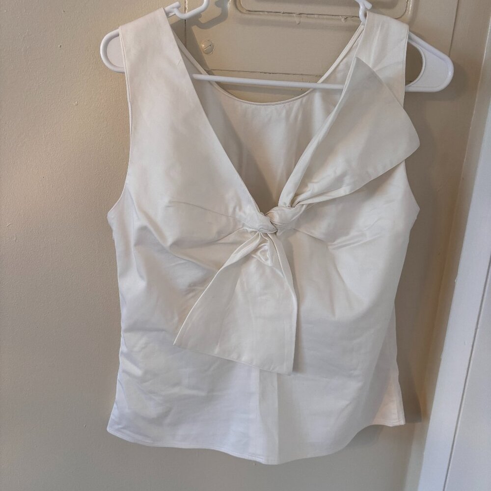 Simple White Reversible Sleeveless Blouse
